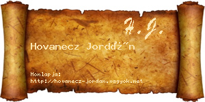 Hovanecz Jordán névjegykártya